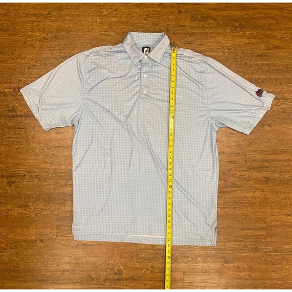 FootJoy Performance Blue White Square Striped Stretch Golf‎ Polo Shirt Men's XL - Picture 8 of 8